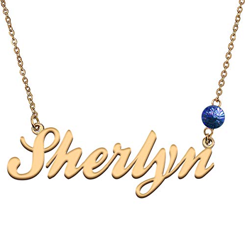 HUAN XUN Custom Choker Birthstone Sherlyn Name Necklace Best