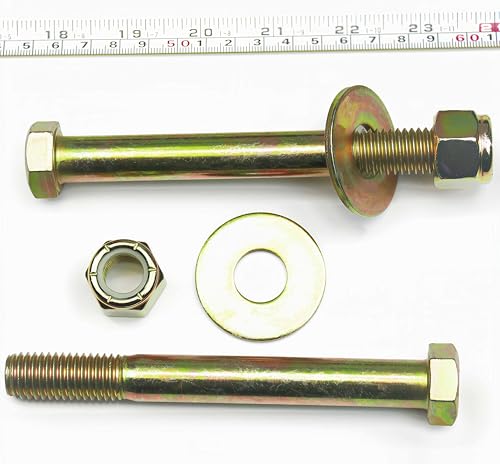 Image of 5 /8 inch x 5-1 /2 inch Hex Head Bolt by Color Galvanization with Nylon Lock nut and Large Size Washer Assortment Kit,Alloy Steel,Grade 5.(4pcs Pack). by Metalsuberg