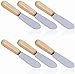 LUOXIAQIFEI 6 Pezzi Coltello da Burro in Acciaio Inossidabile Coltelli da Burro e Formaggio Manico in Legno Spatola per Panna per cuocere, Decorare Torte