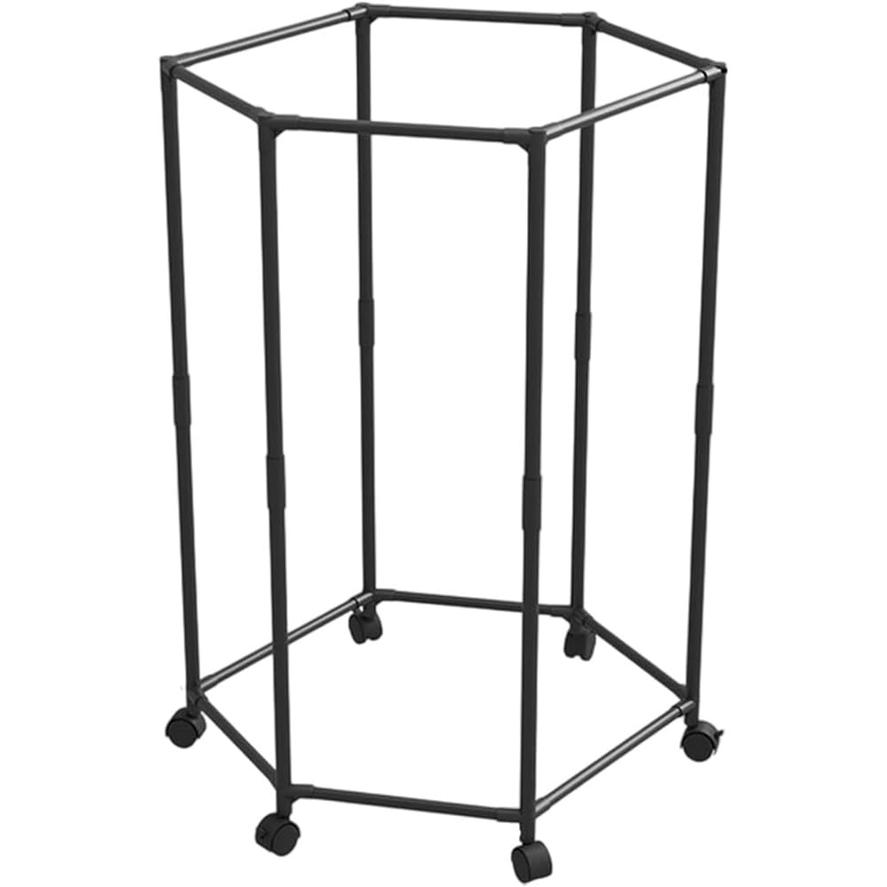 LRZPTDYU Rolling Clothes Rack Adjustable Hexagonal Clothing Stand with Wheels Perfect for Bedroom Boutique Display and Retail Use (Black)