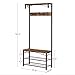 VASAGLE Coat Rack, 3-in-1 Hall Tree, Entryway Shoe Bench Coat Stand, Storage Shelves Accent Furniture Steel Frame Large Size, Industrial, Rustic Brown and Bronze UHSR45AX