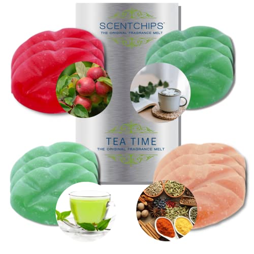 Duftwachs Scentchips Geschenk Set Edition Aroma: Tea TIME I Grüner Tee Orient Eukalyptus Apfel plastikfrei Sojawachs Melts Tards für Bad Spa Wellness Duftlampe Aromalampe von Feste Feiern Cover