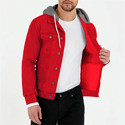 Men's Windproof Hoodie Jacket Multi-Pocket Button Down Casual Sportwear Solid Color Fall Winter Warm Sweatshirts3