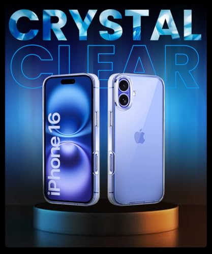 Image of WOW IMAGINE Crystal Clear Transparent Back Case Cover Compatible with iPhone 16 | Full Device & Camera Protection Shockproof TPU | Flexible Silicone Back Cover Case - Transparent