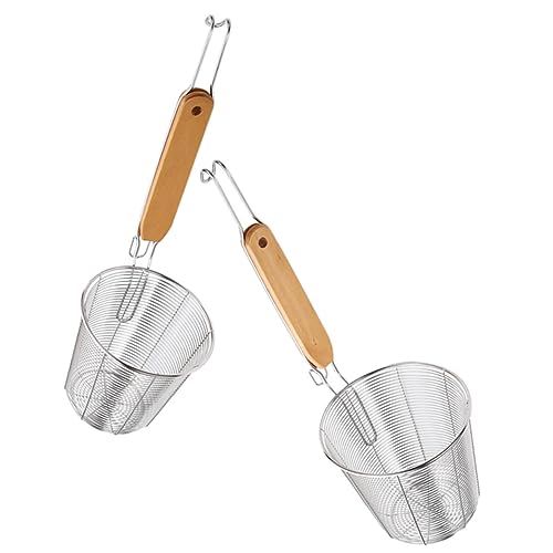 Alipis 2 pièces Passoire à Pâtes Acier Inoxydable Passoire de Cuisine Résistante Chaleur avec Poignée Ergonomique Brûlure Filtre à Mailles pour Nouilles et Hot Pot et Pratique pour Évier