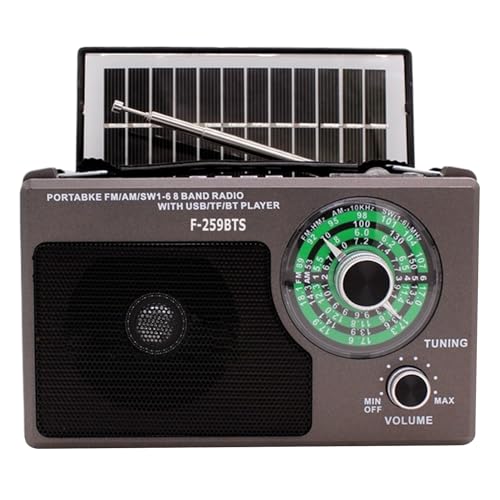 Radio portable AM FM solaire éclairage LED et lecteur de carte USB TF intégré