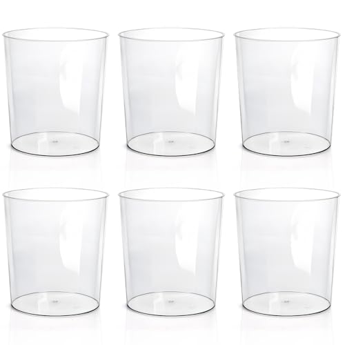 Corbeille à déchets ronde en plastique transparent lot de 6 pour trier les petits volumes