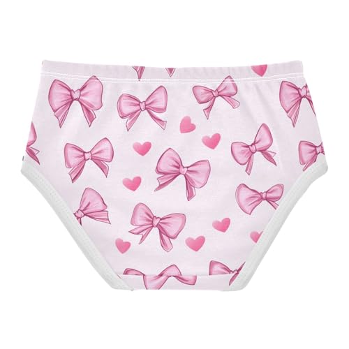 Wusikd Pink Bows Girls' Underwear Cotton Hearts Girls Briefs Soft Toddler Underwear 2T2