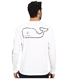 vineyard vines Men's Long Sleeve Vintage Whale Pocket T-Shirt, White Cap, Medium