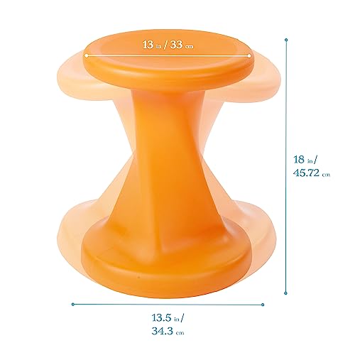 Image of ECR4Kids Twist Active Wobble Stool, 18in Seat Height, Classroom Furniture, Orange