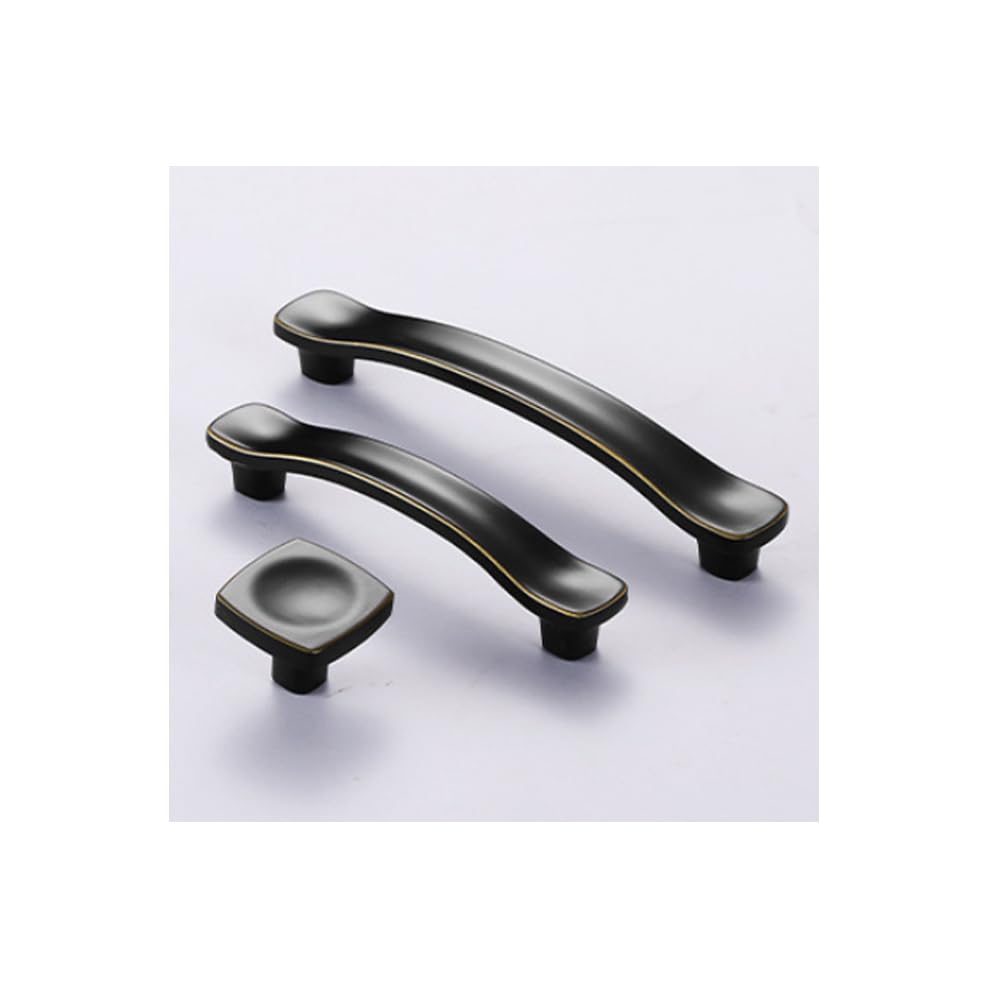 Maniglie per armadi in lega di zinco per mobili, Confezione Da 20 Maniglie for Armadi Multicolori Con Foro Singolo 128mm/96mm(Black Brass,Single Hole)