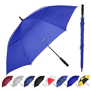Golf Umbrella 62/68/72 Inch, Extra Large Oversize Double Canopy Vented Windproof Waterproof Umbrella, Automatic Open Golf Umbrella for Men and Women and Family(62 inch,Royal Blue)
