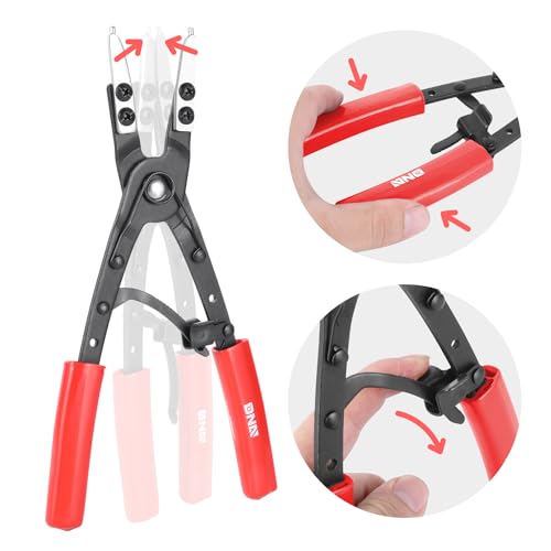 Image of DNA MOTORING 2pc 10 in Heavy Duty Multi Angle Internal External Spring Ratchet Circlip Plier For Ring Remover Retaining Snap Ring Plier Set, W /Case, Tools-00533