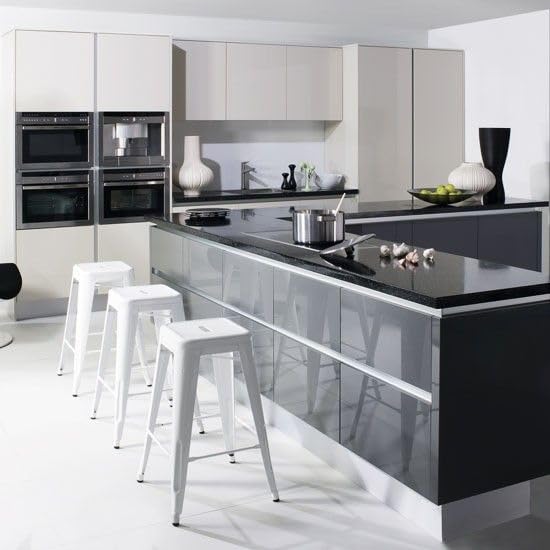 Image of HOME13 Vinyl Self Adhesive Vinyl Decorative Dark Grey Glossy Kitchen Wallpaper for Countertop Home /Office 2 Ft x 4 Ft with 2pcs