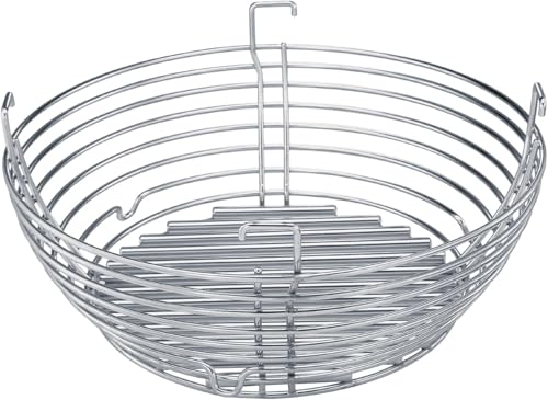 Stainless Steel Charcoal Basket For Kamado Joe Big Joe BBQ Grills (Includes Divider) - For Big Joe 1, 2 and 3 (Extra Heavy Duty)