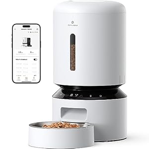 PETLIBRO 5L Futterautomat Katze, 5G/2.4G WiFi Intelligenter Katzenfutter Automat, Trockenfutterspender für Katzen, Futterspender Katzen oder Hunde mit APP-Steuerung, 1–10 Mahlzeiten pro Tag, Weiß
