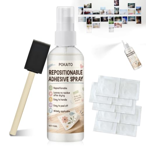 POKAITO Repositionable Adhesive Spray Temporary Position Remove No Residue
