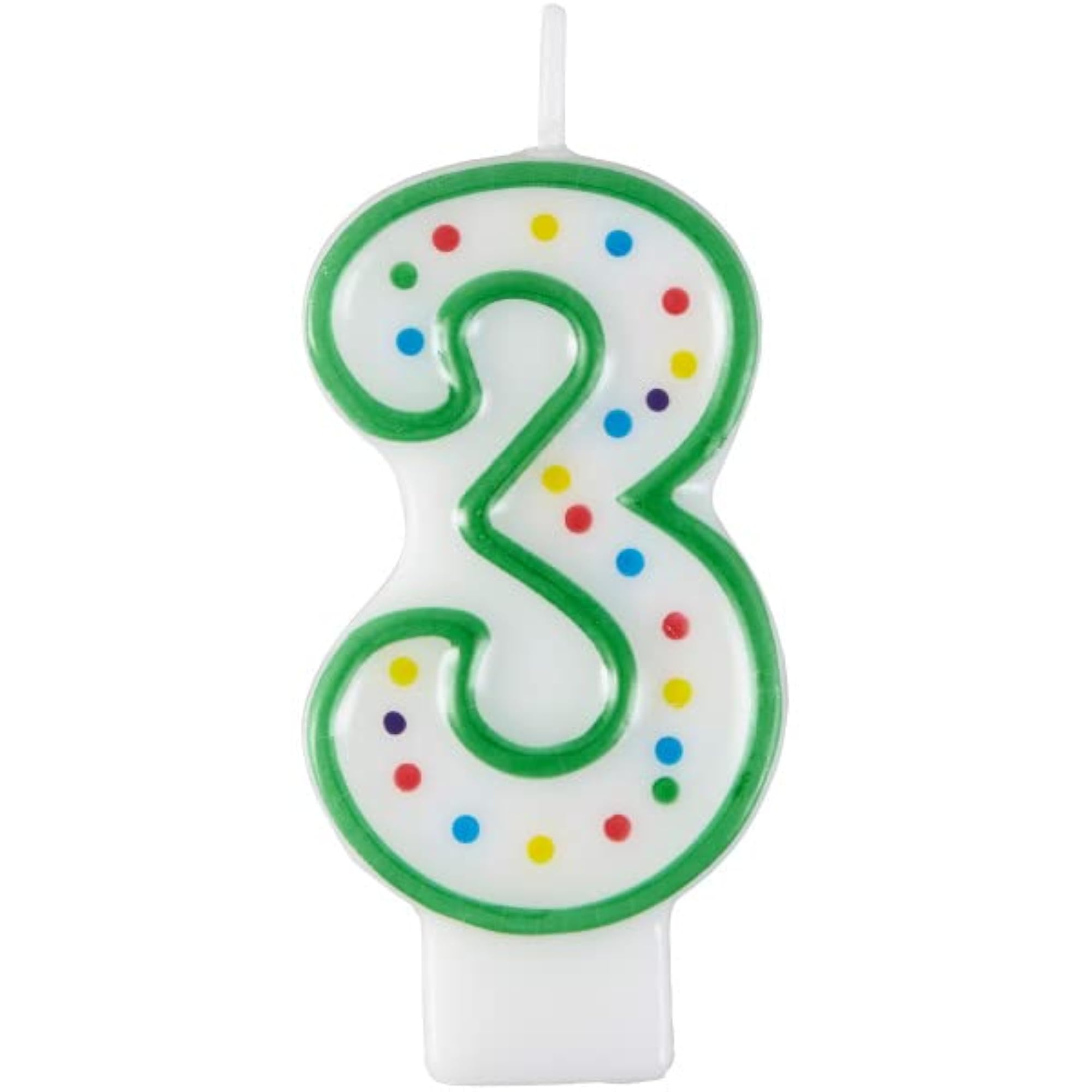Green Number 3 Birthday Candle