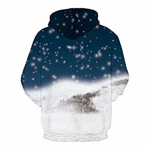 Image of Couple Cute 3D Santa Print Ugly Christmas Kangaroo Pocket Sweatshirt Hoodies Pullover