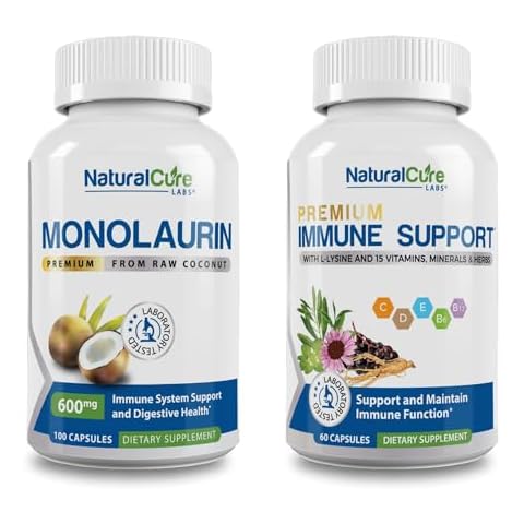 Natural Cure Labs Bundle: Premium Monolaurin 600mg + Immune Support Cover
