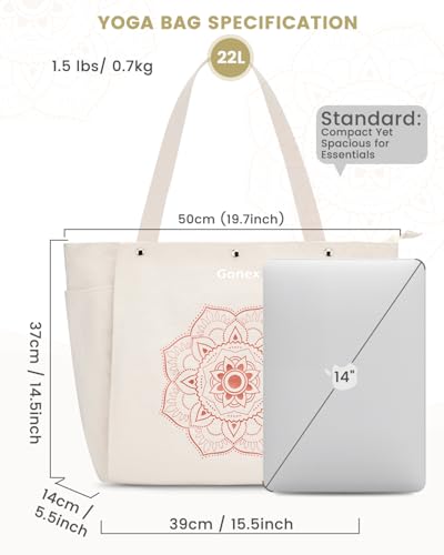 Gonex Yoga Mat Bag For Women Canvas Tote Pilates Gym Bag With Mat Carrier - image 5