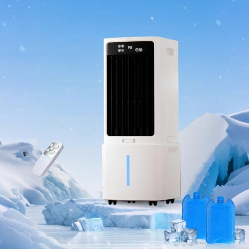 Climatizador evaporativo de 12L con mando a distancia y temporizador para refrescar el hogar