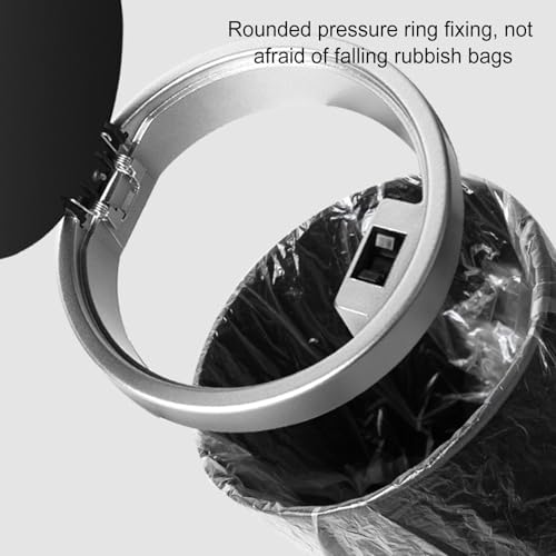 Image of Car Garbage Can Cup Holder Mini Trash for Car with 90 Pcs Black Bags Small Car Trash Bin Push to Open Lid Auto for Car Accessories Home Office Bedrooms Black Silver