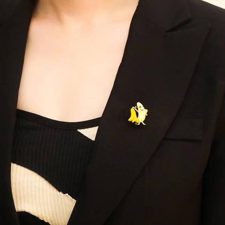 Cute Banana Fruit Food School Teacher Enamel Lapel Pin Cartoon Fruit Brooches Button Badge Jean Coat Lapel Pin3