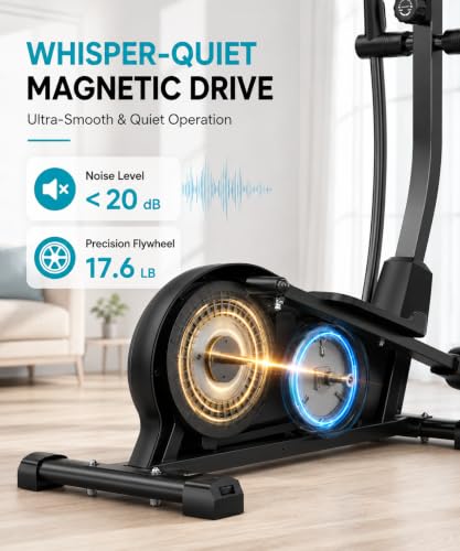 Image of Elliptical Machine, Dripex Magnetic Elliptical Exercise Machine for Home, Quiet & Smooth Elliptical Training Machines with 16 Levels, 15.3 inch Stride, 17.6LB Flywheel, Indoor Cardio Equipment