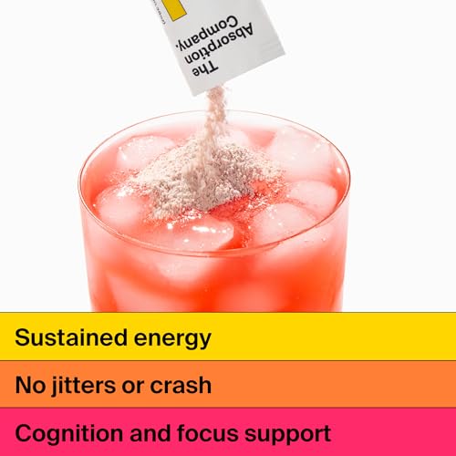 Image of The Absorption Company Energy Drink Powder Mix Packets - Clean Energy Booster to Support Alertness with 150mg Natural Caffeine & Vitamin C - Fruit Punch Flavor, 14 Sticks