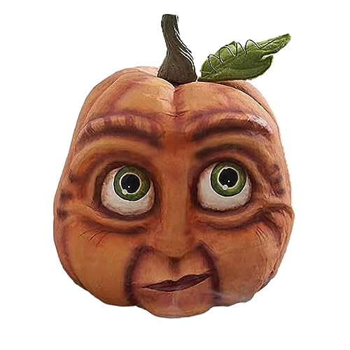 Halloween Pumpkins Creepy Pumpkin Figurines Resin Decoration, Lifelike Resin Expressive Pumpkin Face Decoration, Halloween Pumpkin Resin Decoration