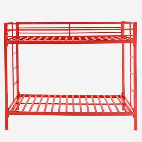 Image of Pilio Twin Over Twin Metal Bunk Bed | Bunk Bed Without Storage for Kids & Adult | Double Decker Bed for Kids Room | Space-Saving Twin Bunk Room| Bunker Bed Frame (Mattress Included)