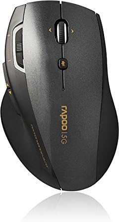 Rapoo 7800P Wireless Laser Mouse with 5GHz Wireless Connection, 1600 DPI HD Sensor, Elegant Design, Black