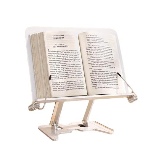 ノートパソコンスタンド 読書用本のサポート 成人向けデスクトップ読書スタンド 本を保持する本のクランプ(ホワイト)
