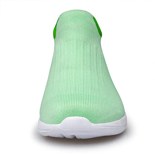 Chaussures à enfiler vibdiv baskets chaussettes légères vertes 37 - 5