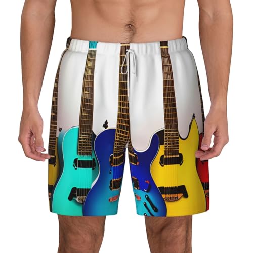 Bañador de playa de guitarras para vacaciones en la piscina y deportes de surf casual