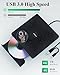 PeroBuno External CD DVD Drive, USB 3.0 Type-C Optical Drive, 0.5-inch Ultra-Slim Portable DVD CD ROM Disc Player Reader Writer Rewriter Burner Recorder for Laptop PC MacBook Windows Linux Mac OS