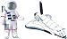 Inflatable 23" Astronaut and 17" Space Shuttle - 2 Pc Set - Space Party Toys and Decorations (3 PACK)