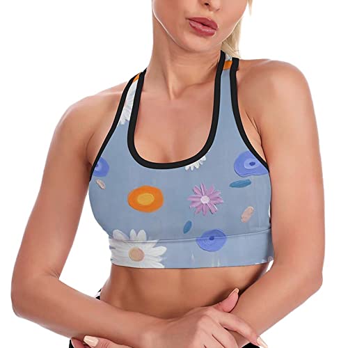 KccOsg Tops atléticos florais para treino de academia roupas femininas leves para ioga e treino, Est