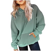 duxyoz Green Kids Hoodie For Girls Boys Casual Long Sleeve Jumpers Oversized Tee Athletic Pullover Tops Sportwear Activewear Outwear Warm Winter Preppy Hooded Sweater 11-12 Years