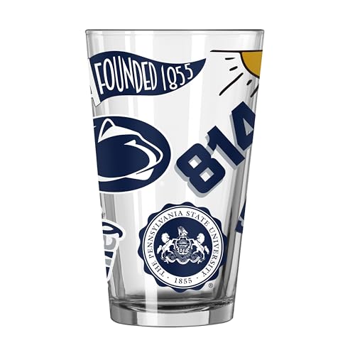 Image of Logo Brands NCAA 16 oz Pint Glass - Durable Glass With Bold Team Color- Chip-Resistant Rim Drinkware For Fans, Tailgates, Home Bars & Everyday Use