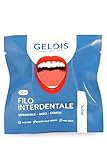 GELDIS Filo Interdentale Espandibile Nero, Gusto Menta, Rimuove Placca in Profondità, Con ...