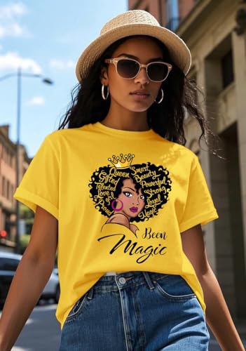 Image of Black History Pajamas, Graphic Matching Sets for Women, Magic Afro American Natural Hair Vintage Melanin T-Shirts and Pants
