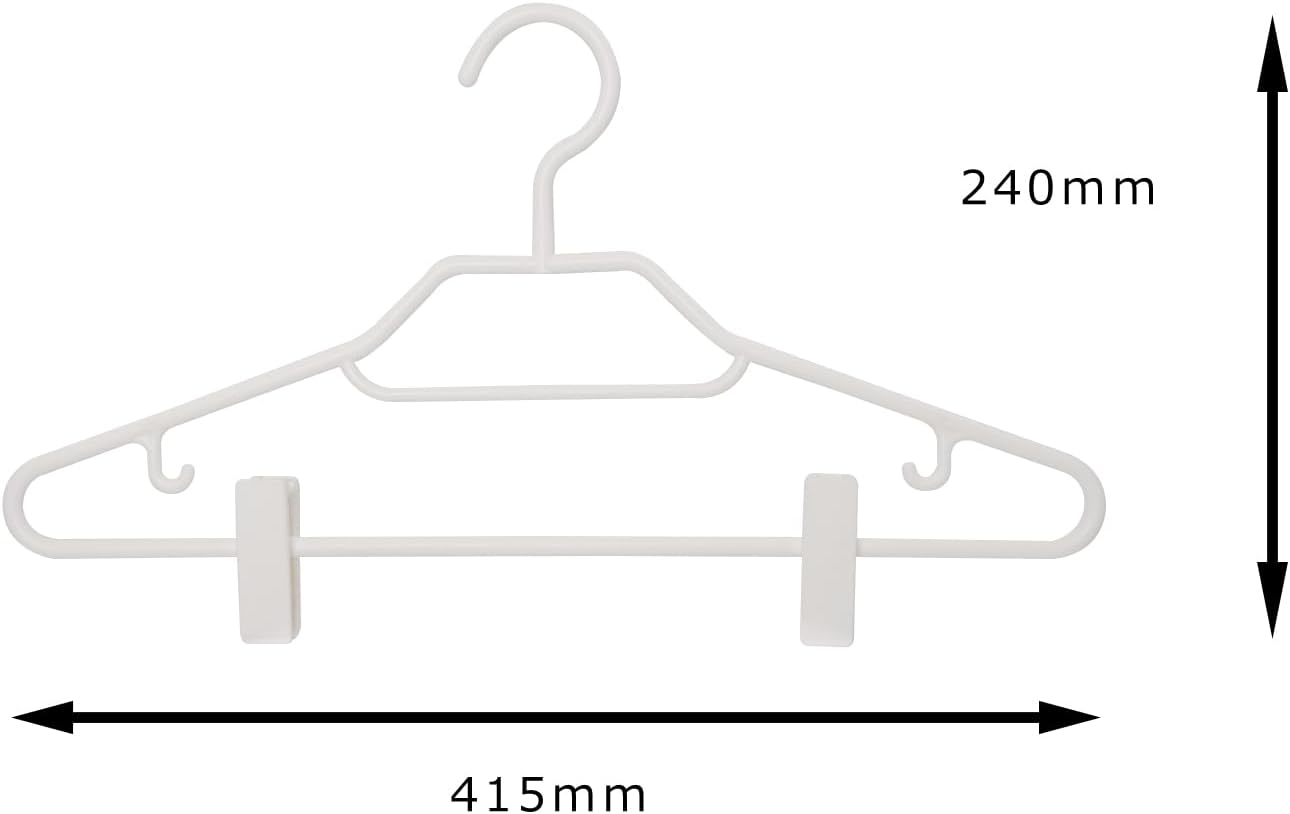 3 Pack Monocloette Shirt Hanger Clips 41.5cm Skirt Clip Camisole Hanging Swivel Hook Scarf Hanger White