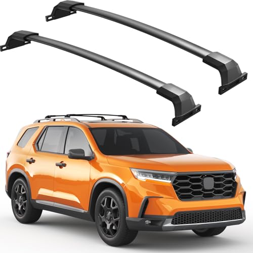 Image of Roof Rack Cross Bars 300lbs Compatible with Honda Pilot 2023 2024 2025 2026 Elite Sport Touring Trailsport (Except LX and EX-L) with Raised Side Rails, Heavy Duty Crossbar Luggage Racks