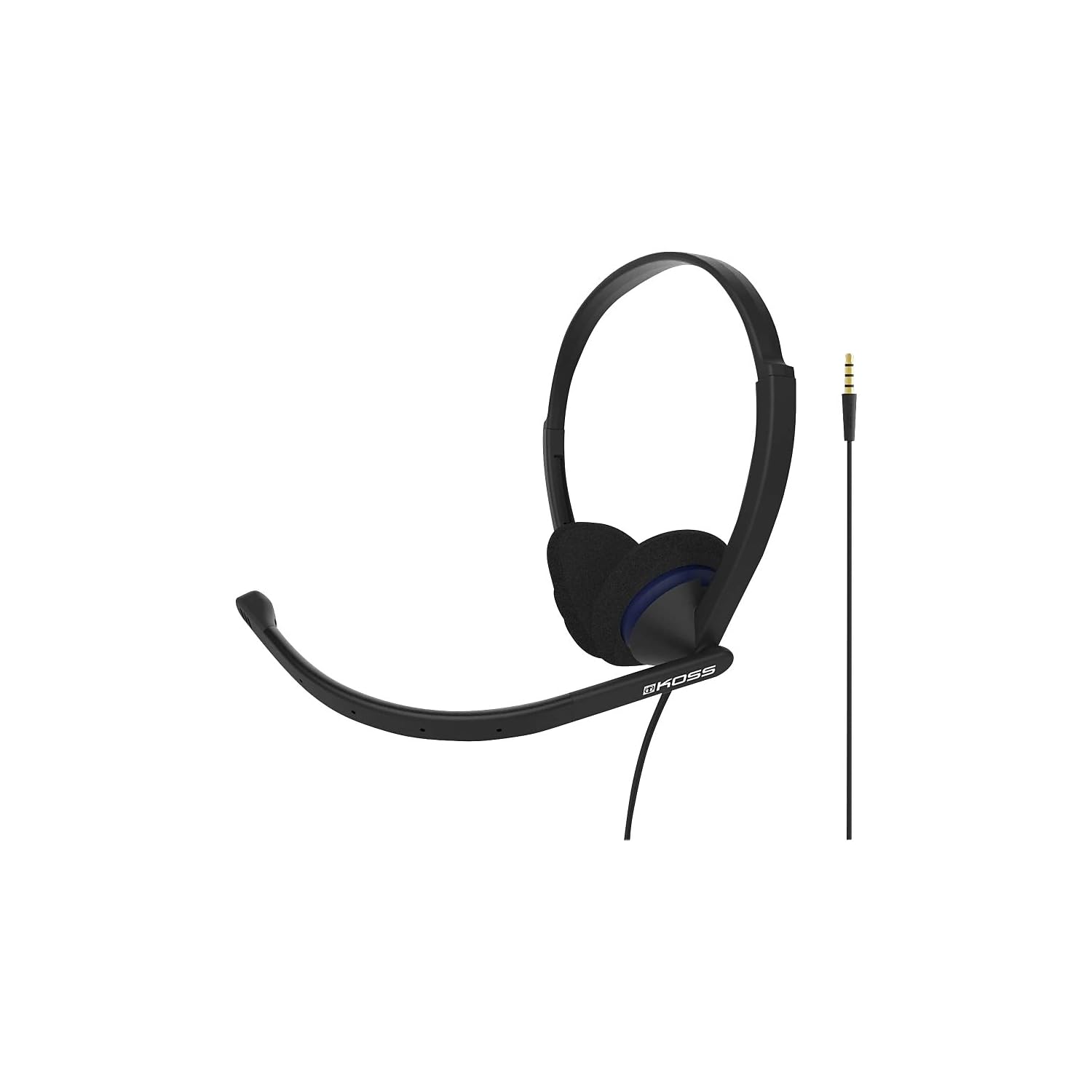 Koss CS200i - Cuffie per comunicazione on-ear, microfono a braccio, cablate con spina da 3,5 mm, colore: nero