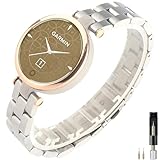 Miimall Compatible con Garmin Lily correa, correa de reloj clásica de acero inoxidable de metal para mujer, impermeable, resistente al desgaste, ajustable, reloj inteligente,plata Miimall Compatible con Garmin Lily correa, correa de reloj clásica de acero inoxidable de metal para mujer, impermeable, resistente al desgaste, ajustable, reloj inteligente,plata