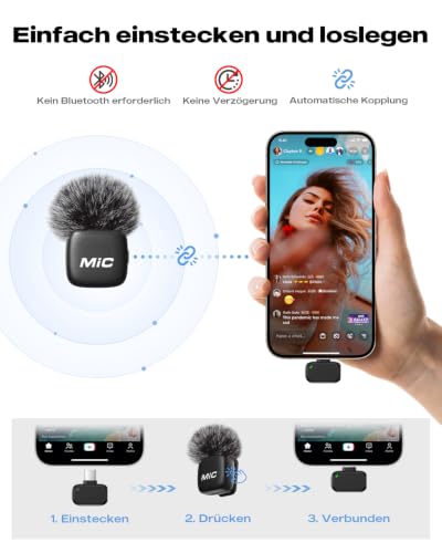 WARM BOX Handy Mikrofon Mini für iPhone Android und PC,für TikTok,Interview – Ansicht 5