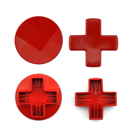 Image of 2 in 1 D-Pads for Xbox One Elite Series 1 Controller D-Pads for Xbox One Elite Series 2 Controller Stainless Steel D-Pads Replacement for Xbox Elite 2 Core Controller (Red)