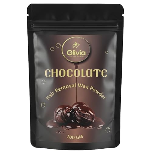Glivia Chocolate Full Body Wax Powder for Women and Men - Facial Hair Removal For Woman Painless Bikini Wax Powder Hair Remover Brazilian Aloe Vera Herbal Home Waxing Solution Organic 100g